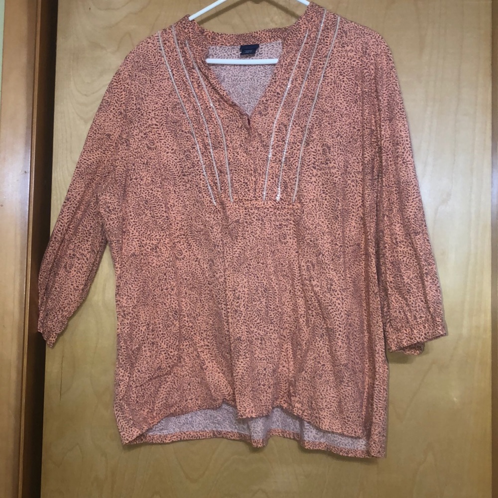 Coral 3/4 length sleeves dress shirt